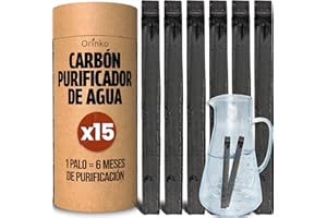 ORINKO - Binchotan Bio 15x | Carbón Activo Bambú Takesumi para la purificación del agua + E-Book | Pasar el agua en botella con nuestro carbón activo