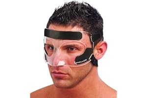 Mueller Unisex – Erwachsene Gesichtsschutz zur Abwehr von Aufprallverletzungen in Nase und Gesicht, Transparent, Einheitsgröße