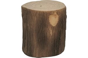 Outsunny Tronco Decorativo de Jardín Ø38x42 cm Estilo Natural en Óxido de Magnesio Uso como Mesa Auxiliar Taburete o Soporte para Plantas Interior y Exterior