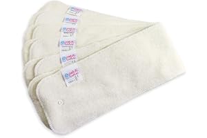 Petit Lulu AI2 Insert Nuova Versione 6 Pacchi | Uno Bottone | Booster per Pannolini in Bambù e Cotone | Soffice e Assorbente | Riutilizzabile e Lavabile | Prodotto in Europa (Lungo)