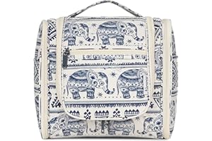 Narwey Neceser Colgante Bolsa de Aseo Mujer Grande Neceser Maquillaje Organizador Viaje Accesorios Largo (Elefante)