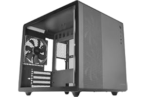 Mars Gaming MC-MPRO, Case Professionale Compatto Micro-ATX, Finestra Laterale Totale Vetro Temperato, 3x Ventole 120mm, Pannello Laterale Completo Mesh, Nero