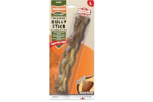 Nylabone Extreme Tough Dog Chew Toy, Braided Bully Stick, Beef Flavour, Mess-Free, For Dogs Up To 23 Kg - Large