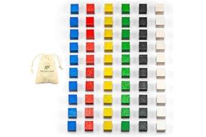 Waldfelsen Small Wooden Cubes 60 Wooden Cubes Made of Beech Wood in Six (Size: 8 mm)