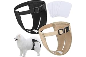 XUNIEA 2er Packung Hündinnen Läufigkeitshose Waschbare Schutzhöschen Wiederverwendbare Hundewindeln Hundehose mit 6 Damenbinde Verstellbare Schutzhose für Weibchen Hunde Läufigkeit (XXL)