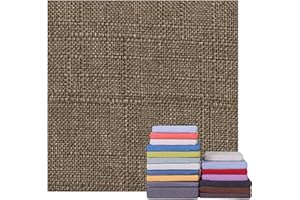 AQIGR Housses de Coussin de Chaise de Jardin 3/5/8/10/15/20cm Épais Tissu Lin Housse de Remplacement avec Fermeture Éclair Antidérapante pour Coussin Carré de Cuisine Salle à Manger Canapé(Brown,40x40x5cm t