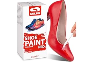 SULPO Tinte para zapatos, color rojo, 75 ml, ideal para el cuidado de cuero granulado, cuidado eficaz para zapatos, bolsos y accesorios