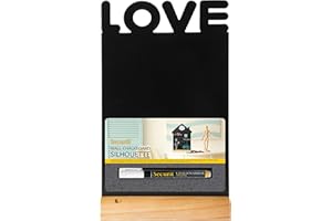 SECURIT - Lavagna Da Tavolo Silhouette Amore - Per Pennarelli A Gesso Liquido - Per Caffè, Ristoranti, Negozi, Casa - Inserto Rimovibile - Base In Legno Laccato - 34,5x21x6cm - Pennarello Incluso