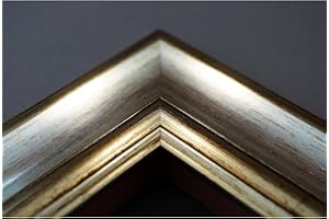 ARTECENTRO cornice dorata per quadri - oro/colore con o senza passepartout in legno-varie misure (argento, 30 x 40 + passepartout)