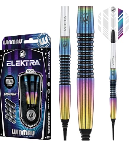 Fléchettes WINMAU Epix 90% Tungstène – Dual Coating, Hex-Tech Grip – 18g Soft Tip / 22-24g Steel Tip