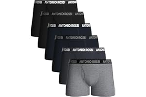 ANTONIO ROSSI (6 Pack Mens Boxers Shorts Open Fly - Keyhole Trunks Fitted Boxer - Super Soft Cotton, No Itchy Labels, Breathable, Moisture Wicking - Men's Underwear Multipack