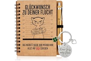 Nilioyul 3er Abschiedsgeschenk Kollegen, Witzige Dankeschön Geschenke mit Notizbuch Stift Schlüsselanhänger Ruhestand Kollegin Erzieherin Lehrerin, Danke Abschied Kollegin Geschenk Jobwechsel Geschenk