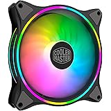 Cooler Master MasterFan MF140 Halo ARGB - Ventilateurs de Boîtier 140 mm, Éclairage RGB Adressable à Double Boucle, Pales Hyb