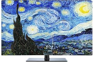 NAKAN Universal Funda para Televisor 22-80 Pulgadas Protector de Pantalla de Impresión de Arte Suave de Tela de Poliéster para Televisión de Plasma LED LCD(Color:Azul,Size:75in)