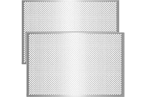 Gisafai Cloverleaf Aluminum Sheet 2 Feet by 3 Feet Perforated Metal Sheets 0.02 Inch Thick Metal Mesh Sheet Decorative Sheet Metal Decorative Aluminum Sheet for Indoor Outdoor, Silver (2 Pcs)