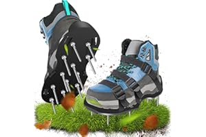 NEXGLOW Nagelschuhe mit Klettverschluss, Zum Rasen belüften oder als Estrichschuhe, Rasenbelüfter Vertikutierer und Aerifizierer für Rasenbelüftung, Aerifizierer Gartenschuhe- 70mm Nagell