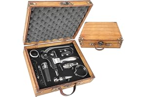 ZBPASL Korkenzieher Set in Holzkiste Geschenk,Luxus Weinöffner,Wein Sommelier Sets mit Flaschenöffner,Weinverschlüsse,Weinzubehör Geschenkset (Style 04)