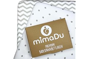 mimaDu - Zestaw 2 prześcieradeł z bawełny Oeko-Tex 70 x 140 cm również do 120 x 60, 140 x 70 cm - prześcieradło na owalne i prostokątne łóżeczka dziecięce - prześcieradła z gumką do łóżeczek