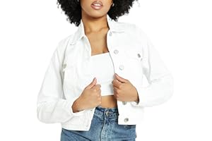 JMOJO Denim Jackets Women - 100% Cotton Casual Ladies Denim Jackets in Regular Fit & Plus Sizes with Waist Adjuster - Trucker Style Summer Jackets for Women UK - Perfect for Beach Party Picnic Outing