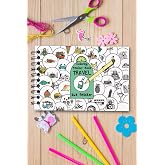 Postermanya Travel Temalı Sticker Boyama Kitabı,168LI Bullet Journal Sticker, Yetişkinler I&ccedil;in Boyama Kitabı