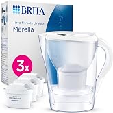 BRITA Marella White Water Filter Jug (2.4 l) Incl. 3x MAXTRA PRO All-in-1 Cartridge - Refrigerator Adaptable Jug with Digital