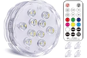 Qoolife USB Wiederaufladbares Unterwasserlicht Funksignal WRGB 3.3" Magnetische bunte LED-Tauchleuchten für Badewanne, Aquarium, Pool, Teich, Dekor, Spa, Weihnachten -1 Stück