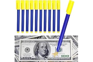 LUNZA 10 Stück Geldscheinprüfer Stift, Geldprüfstift, Falschgeld stift, Falschgeld Marker Stifte, für US-Dollar, Euro, Pfund, Yen, Won us, für GeschäFte, Kleinbetriebe, EinzelhandelsgeschäFte usw (Blau)