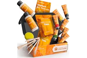 KreaBella Töpferset - DIY töpfern für Zuhause, Geschenk für Frauen, Geschenk Freundin Geburtstag, Beste Freundin, Mädchen Geschenk Freundinnen Geschenk, Jahrestag Geschenk für Sie, Coole Geschenke