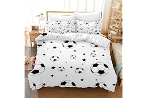 Gegeryozer Set da letto Calcio 200×200 cm per Bambini Copripiumino Calcio 2 Persone Copripiumino per Bambini in Microfibra con Due Federe da 50 x 75 cm（F04）