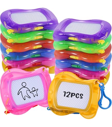 Chingcoo Lot 18 Mini Tableaux Magnétiques Magiques - 6 Couleurs - Porte-clés - Cadeau Anniversaire Enfant - Réutilisable