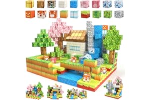 Uiczdry 150 Pièces Blocs de Construction Magnétiques,Construction Magnetique Enfant,Build Cube Magnétique Magnet World,pour Garçons Filles de 3+ Ans,Jeux créatifs de Puzzle
