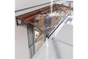 JSLXNDM Marquesina Puerta Exterior,marquesinas Exterior,Techo Exterior Lluvia,Soporte de aleación de Aluminio, fácil de Instalar, con Soporte Curvo, Resistente a los Rayos UV, a la Lluvia y a la Nieve