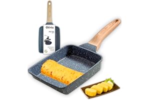IPEA Padella per Tamagoyaki Omelette Giapponese Antiaderente - per Induzione e Gas - 21 cm - Padella in Alluminio Anti Aderente Per Frittata, Crepes, Pancake, Uova - Squadrata - Manico Super Comfort