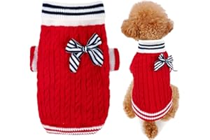 KAKET Dog Jumpers, Soft Warm Dog Sweater Pet Pullover Sweatshirt, Vest Sweaters for Puppy Kitten Yorkie Chihuahua (Red, L)