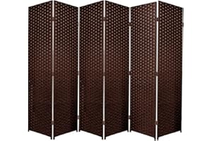 SaleemExpress Room Divider Screen Privacy Panel - Folding Paravent 6 Panel Divider Screen - Partition Wall Panel Privacy Furniture - (Ice Cream)