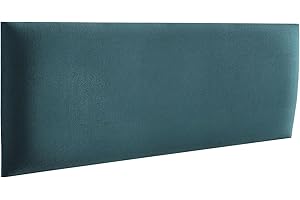 RAVIO Padded Wall Panels, 3D Wall Cladding with Foam, Wall Cushion as Headboard for Bed, Wall Decoration for Bedroom, Children's Room, Office, Hallway, (Sea Colour, 40 x 15 cm)
