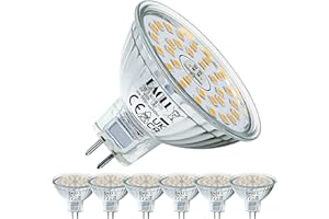 ‎EACLL EACLL GU5.3 LED 4000K 6W Ersetzt 50W Halogen MR16 Glühbirne, 6er-Pack. Neutralweiss 595 Lumen Leuchtmittel, AC/DC 12V Flimmerfrei Strahler, Abstrahlwinkel 120 Grad Spot, Nicht Dimmbar Reflektorlampen