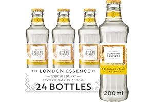 The London Essence Co. Original Indian Tonic, Premium Cocktail Mixer, 200ml, Pack of 24 bottles, No Artificial Colours Preservatives or flavours, Low Calorie