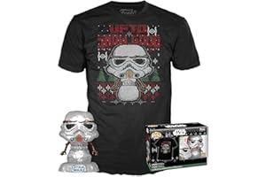 Funko POP! & Tee: Star Wars - Świąteczny szturmowiec - Metaliczny - Średni - T-shirt - Ubrania Z Kolekcjonerską Figurką Winylową - Pomysł na Prezent - Zabawki i Top z Krótkim Rękawem dla Dorosłych
