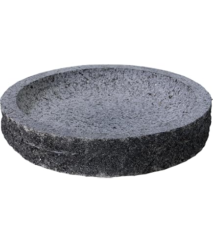 Dehner Vogeltränke rund, mit Bronze-Vogel, frostbeständig, Ø 30 cm, Höhe 7 cm, Granit, grau Haustier