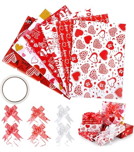 Lot De 20 Feuilles De Papier De Soie En Forme De Cœur Rouge - 50x35 Cm, Pour Emballage Cadeau Romantique