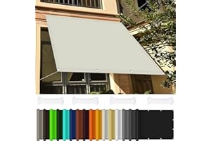 GOUBO Toldo Vela Rectangular 1.5 x 2.4 m Impermeable Toldo Resistente e Lmpermeable Prueba de Viento protección UV para Exterior, Jardín, Terrazas, Marfil