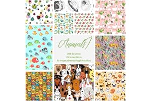 ASENME Papel para Scrapbooking, manualidades, 10 unidades- Decoupage (Animales 1, 10 Unidades)