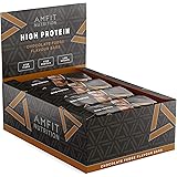 Marchio Amazon - Amfit Nutrition Barretta proteica a basso contenuto di zuccheri (19,6gr proteine - 0,8gr zucchero), Fudge al