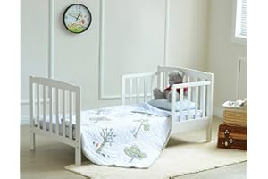 MCC DIRECT MCC White Solid Wooden Junior Toddler Kids Bed Montana with Foam Mattress