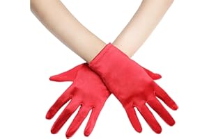 Coucoland Short Opera Gloves Satin Gloves Bridal Fancy Dress Gloves Wedding Prom Opera Gloves Wrist Length Classic Gloves