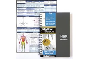 MEDICAL BASICS H&P Notebook (Large Print) - Medical History and Physical Notebook, 50 Medical templates with Perforations