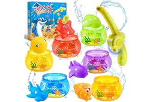 GEEBIINY Bath Toys Baby, Montessori Toys for 1-4 Year Old Boys Girl Fishing Game Water Pool Toys Garden Toys Toddler Toys Age 1-4 Year Old Boy Girls Gifts Early Development & Activity Toys