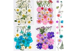 ‎VEGCOO VEGCOO 140 pcs Getrocknete Blumen Natürliche Gepresste Blumen Epoxidharz Set, Getrocknete Blüten für Resin, Gemischte Getrocknet Trockenblumen Deko für Kunst Basteln DIY Harz Scrapbooking Lesezeichen
