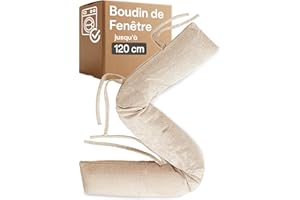 Praknu Boudin Anti Froid pour Fenêtres jusqu'à 120 cm - Lavable - Économise de l'Énergie - Extra Long et Lourd - Aussi pour Portes Larges - Beige